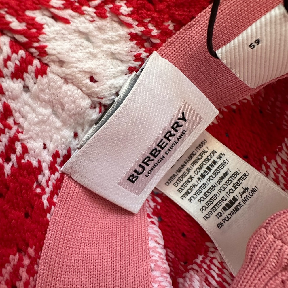 Burberry Red and White Patterned Knit